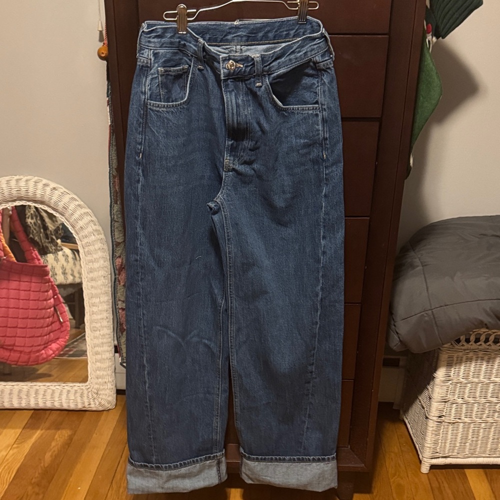 We the Free Wide Leg Cuffed  Women's Jeans 27 R NWOT